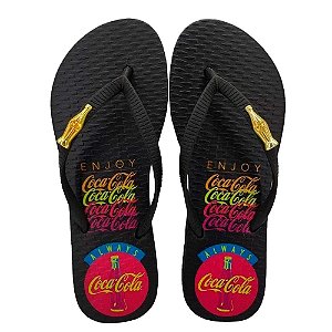 Chinelo Coca Cola Mai CC 23/24 Feminino Preto Preto