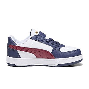 Tênis Puma Caven 2.0 AC+ PS BDP Infantil Branco Marinho Bordô