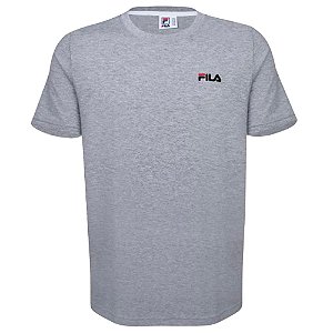 Camisa Fila Classic Masculina Cinza Preto Vermelho