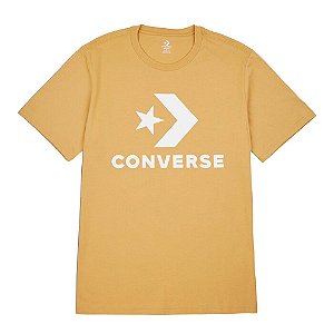 Camisa Converse Go-to Logo Star Chevron Tee Masculina Bege Branco