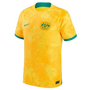 Camisa Oficial Austrália I 22/23 Masculina Amarelo Verde