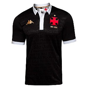 Camisa Oficial Vasco da Gama III 23/24 Player Masculina Preto Branco Dourado