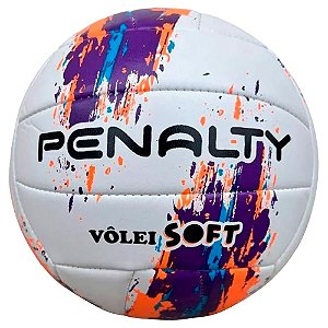 Bola Penalty Vôlei Soft XXIII Unissex Branco Roxo Laranja