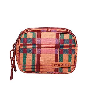 Bolsa Farm Chamego Sofia Xadrez Marrom Bordô