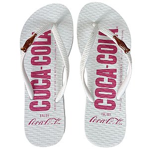 Chinelo Coca Cola Glam 24/25 CC4476 Feminino Branco Branco