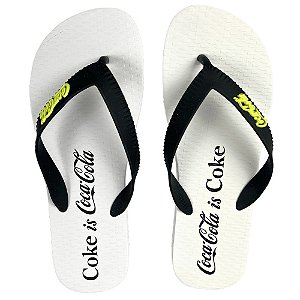 Chinelo Coca Cola Coke 24/25 CC4504 Masculino Branco Preto
