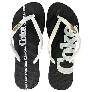 Chinelo Coca Cola Big Coke 24/25 Feminino Preto Branco
