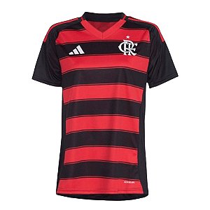 Camisa Oficial Flamengo I 25/26 Feminina Preto Vermelho