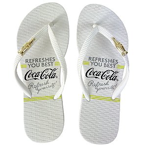 Chinelo Coca Cola Bluffs 24/25 CC4487 Feminino Branco Branco