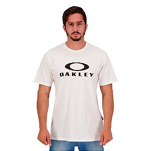Camisa Oakley Mod Bark SS Masculina Branco Preto