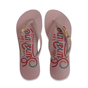 Chinelo Coca Cola Cold Sunshine Feminino Rosa Claro Rosa Claro