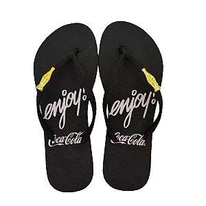 Chinelo Coca Cola Enjoy Bright Feminino Preto Preto