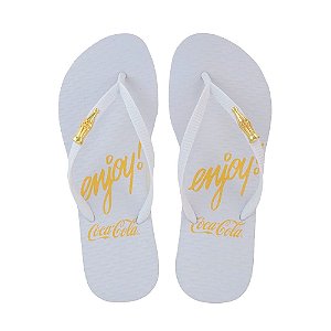 Chinelo Coca Cola Enjoy Bright Feminino Branco Branco