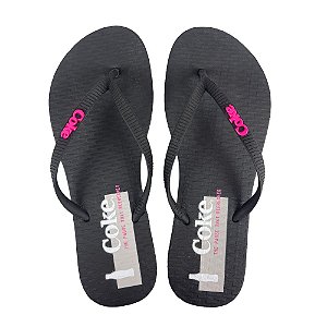 Chinelo Coca Cola Ophir 24/25 CC4390 Feminino Preto Preto