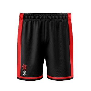 Bermuda Braziline Flamengo Feint Masculina Preto Vermelho