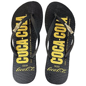 Chinelo Coca Cola Glam 24/25 CC4476 Feminino Preto Preto