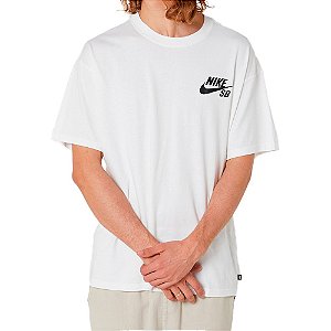 Camisa Nike SB Tee Logo Masculina Branco Preto