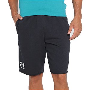 Bermuda Under Armour Rival Teery Masculino Preto Branco