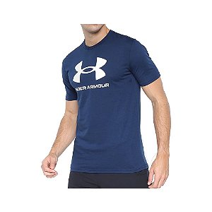 Camisa Under Armour Sportstyle Masculina Marinho Branco