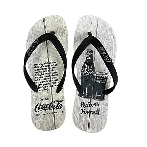 Chinelo Coca Cola Nickel Wood 2 24/25 CC4426 Masculino Branco Preto