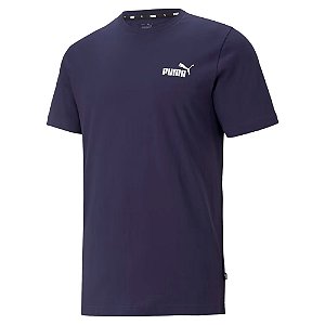 Camisa Puma Essential Small Logo Masculina Marinho Branco