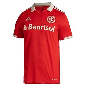 Camisa Oficial Internacional I 22/23 Masculina Vermelho Bege