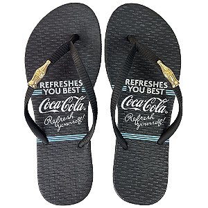 Chinelo Coca Cola Bluffs 24/25 CC4487 Feminino Preto Preto