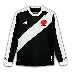 Camisa Oficial Vasco I 24/25 Manga Longa Masculina Preto Branco