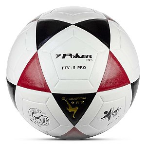 Bola Poker Futevôlei Rio Vulcanizada Branco Preto Vermelho