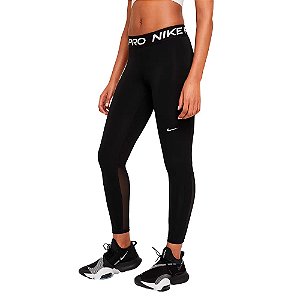 Calça Legging Nike Pro Feminina Preto Branco