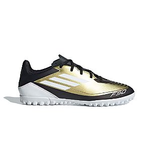 Chuteira Adidas Society F50 Club Messi Masculina Dourado Preto Branco