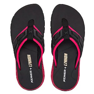 Chinelo Kenner Rakka Full Force L7nnon Unissex Preto Rosa