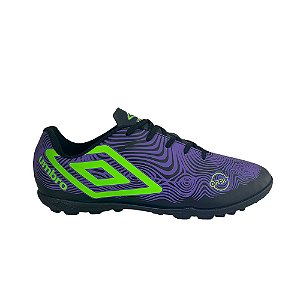 Chuteira Umbro Society Orbit Masculina Preto Roxo Verde