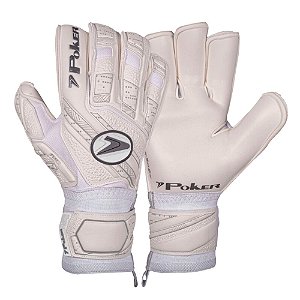 Luva Goleiro Poker Campo Profissional Eclipse Branco Cinza
