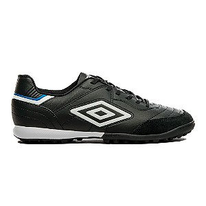 Chuteira Umbro Society Speciali Masculina Preto Branco Azul