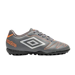Chuteira Umbro Society Class Masculino Cinza Laranja