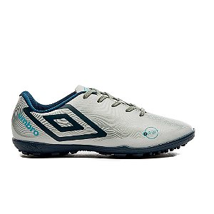 Chuteira Umbro Society Orbit Infantil Branco Marinho