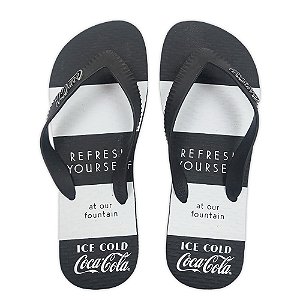 Chinelo Coca-Cola Hull CC3939 Masculino Preto Preto