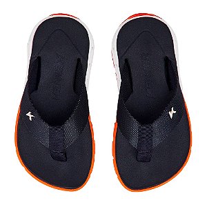 Chinelo Kenner Rakka Infantil Preto Branco Laranja