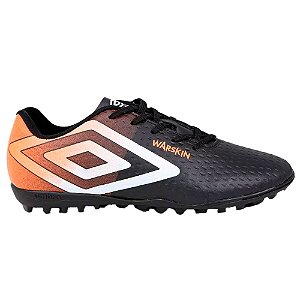 Chuteira Umbro Society Warskin Masculino Preto Coral Branco
