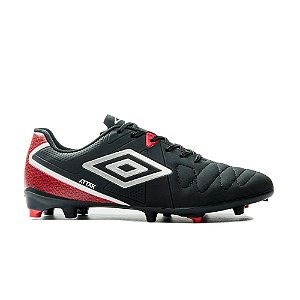 Chuteira Umbro Campo Attak Eternal Masculina Preto Vermelho