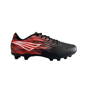 Chuteira Penalty Campo Tornado Masculina Preto Vermelho