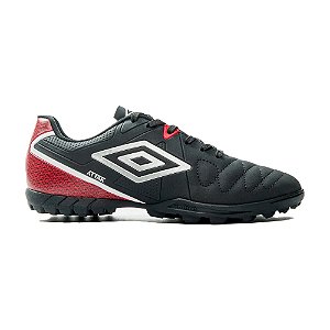 Chuteira Umbro Society Attak Eternal Masculina Preto Vermelho