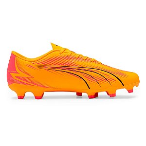 Chuteira Puma Campo Ultra Play Masculina Amarelo Rosa Preto