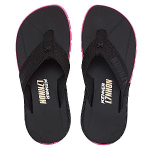 Chinelo Kenner Rakka L7nnon Unissex Preto Rosa