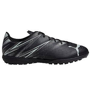 Chuteira Puma Society Attacanto TT Masculina Preto Branco