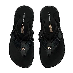 Chinelo Kenner Megah L7 Plus Unissex Preto Dourado