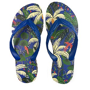 Chinelo Farm Feminino Salto Rastreio Azul Coqueiral