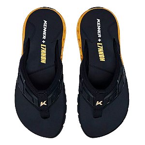 Chinelo Kenner Rakka Full Force L7 Unissex Preto Dourado