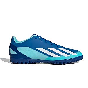 Chuteira Adidas Society Crazyfast.4 Masculina Azul Branco